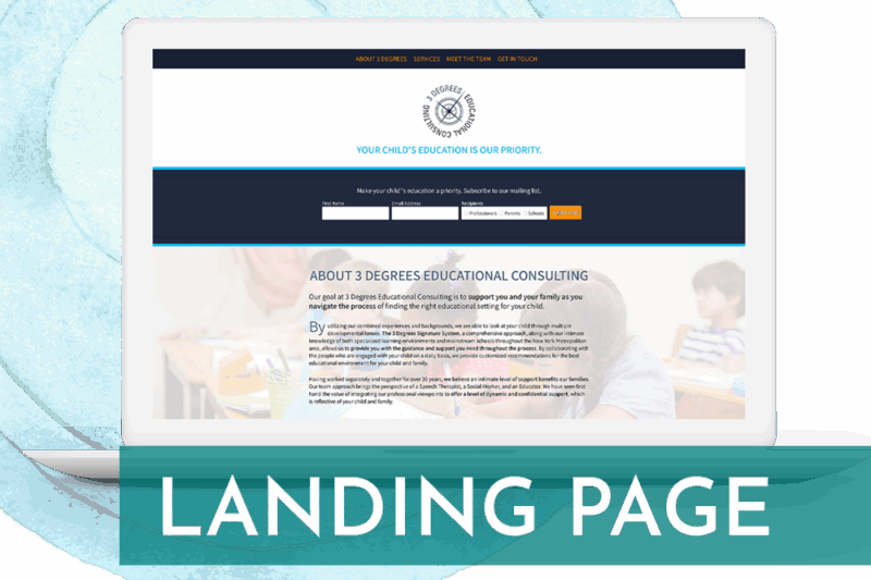 landing page design for educational consultancy