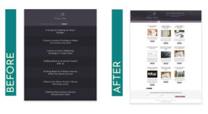 daleny studios before and after of blog redesign