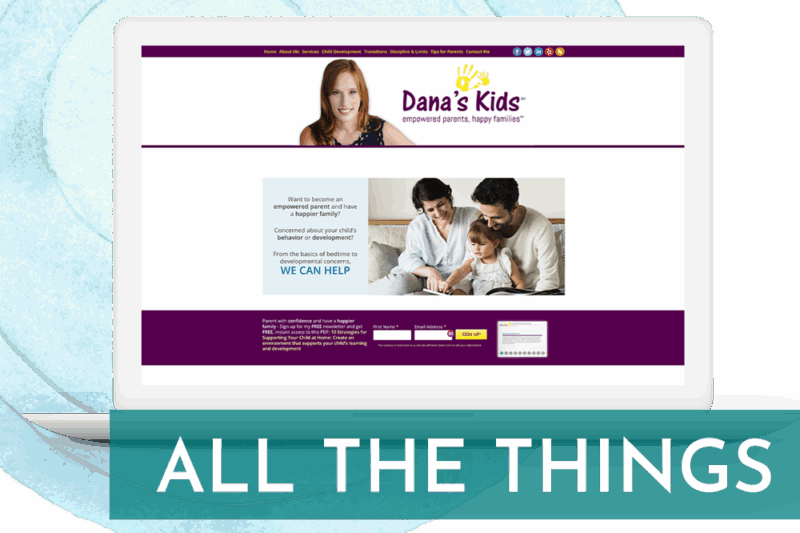 website and graphic design for parent educator