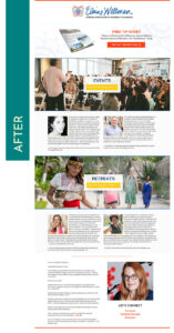 Event and retreat planner website after redesign