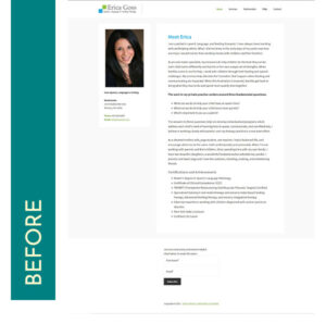 speech therapist website before