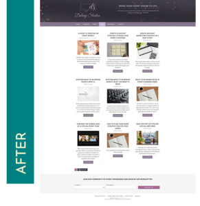 blog redesign for event producer, the after