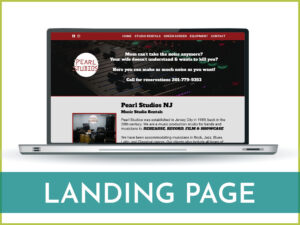 Landing page design for music event space rental