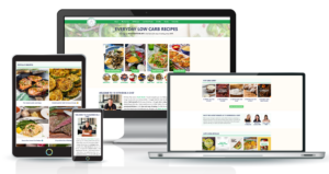 web design for low carb recipe food blogger