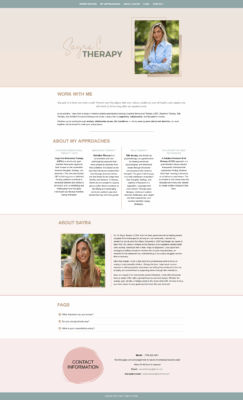 Sayra Besner therapist landing page layout