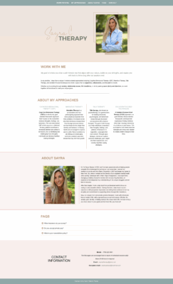 Sayra Besner therapist landing page layout