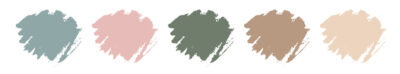 5 blobs that look like scribbles showing the client's brand colors