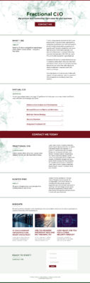 Full mock up of Fractional CiO landing page